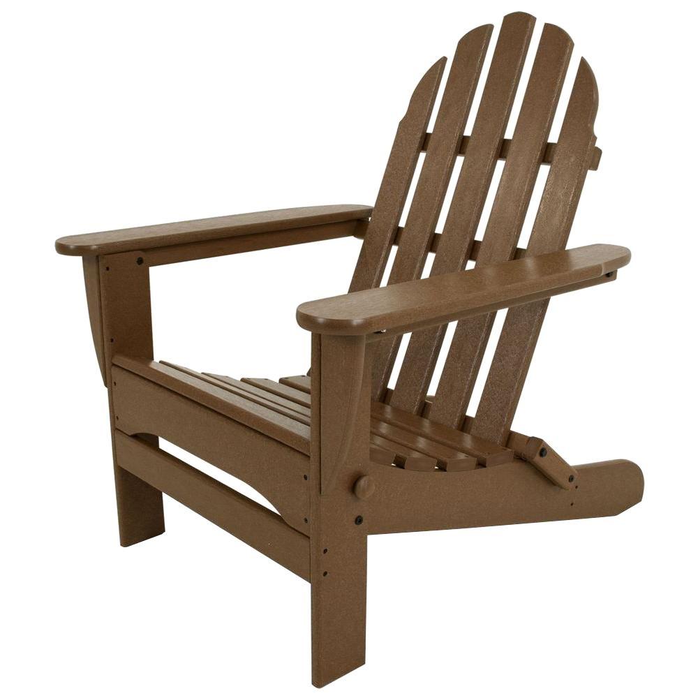 POLYWOOD Classic Teak Patio Adirondack Chair-AD5030TE 